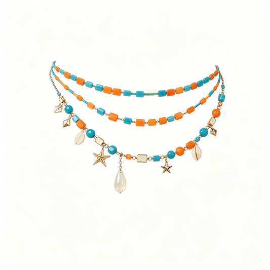 Orange & Turquoise Starfish Waist Chain